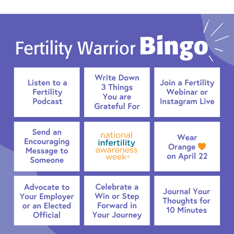 Fertility Warrior Self Care Bingo